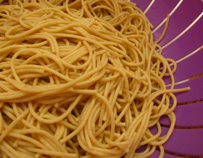Cooked angel hair pasta